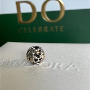 Pandora Silver and 14k Gold Hands Around The World Charm